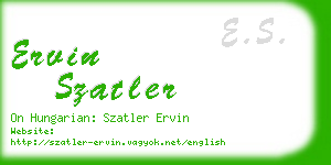 ervin szatler business card